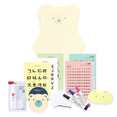 노리터프로젝트 캐릭터보드 큐티베어 테디 벽걸이형 자석칠판세트, 레몬옐로우, 1개