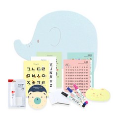 노리터프로젝트 캐릭터보드 아기코끼리 메이 벽걸이형 자석칠판세트, 베이비블루, 1개