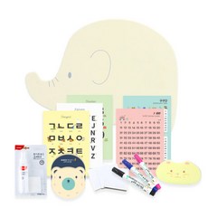 노리터프로젝트 캐릭터보드 아기코끼리 메이 벽걸이형 자석칠판세트, 레몬옐로우, 1개