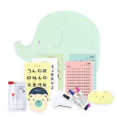노리터프로젝트 캐릭터보드 아기코끼리 메이 벽걸이형 자석칠판세트, 민트그린, 1개