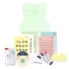 노리터프로젝트 캐릭터보드 큐티베어 테디 벽걸이형 자석칠판세트, 민트그린, 1개