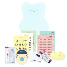 노리터프로젝트 캐릭터보드 큐티베어 테디 벽걸이형 자석칠판세트, 베이비블루, 1개