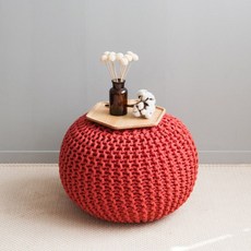 아카시아 북유럽스타일 모니카 니트 스툴, 코랄