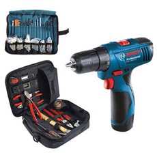 보쉬 10.8V 리튬이온 충전전동드릴 GSR 1080-2LI(1B) 세트 + 핸픽스 툴백 PRO2 세트 11p + 두루마리 100p, 1세트