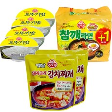 OTOKI 不倒翁 豬肉泡菜鍋調理包 280g 2包 + 即食白飯 210g 4入 + 芝麻拉麵 115g 6包, 1組