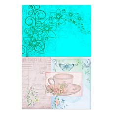 Roem Design 矽膠餐墊 花香薄荷 + 一杯的悠閒, 混合顏色, 385 x 285 mm, 2個