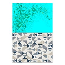 羅恩設計 矽膠餐墊 花香薄荷 + 三角形圖案, 混色, 385 x 285 mm, 1個