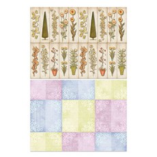 ROEM DESIGN 矽膠餐墊 花園圖案 + 韓國傳統, 混合顏色, 385 x 285 mm, 2個