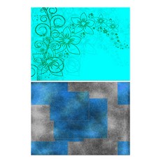 ROEM DESIGN 矽膠餐墊 花香薄荷 + 復古圖案, 混合顏色, 385 x 285 mm, 2個