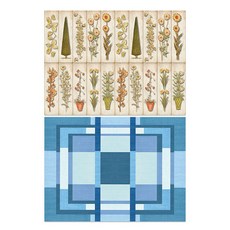 Roem Design 矽膠餐墊 花園圖案 + 七巧板圖案8, 混合顏色, 385 x 285 mm, 1個