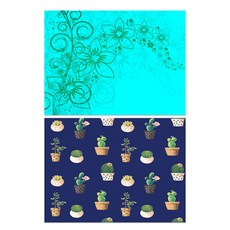 ROEM DESIGN 矽膠餐墊 花香薄荷 + 多肉盆栽, 混合顏色, 385 x 285 mm, 2個