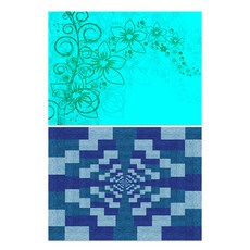 Roem Design 矽膠餐墊 花香薄荷 + 七巧板圖案9, 混合顏色, 385 x 285 mm, 1個