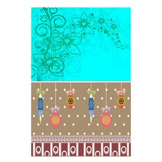Roem Design 矽膠餐墊 花香薄荷 + 樂趣, 混合顏色, 385 x 285 mm, 2個