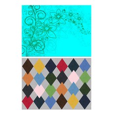 ROEM DESIGN 矽膠餐墊 花香薄荷 + 鑽石圖案, 混合顏色, 385 x 285 mm, 2個