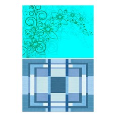 Roem Design 矽膠餐墊 花香薄荷 + 七巧板圖案8, 混合顏色, 385 x 285 mm, 1個