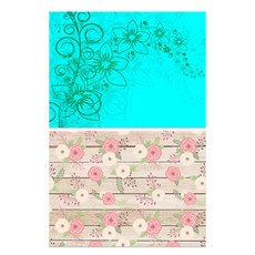 羅恩設計 矽膠餐墊 花香薄荷 + 玫瑰圖案, 混合顏色, 385 x 285 mm, 2個