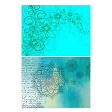 Roem Design 矽膠餐墊 花香薄荷 + 復古綠門香, 混合顏色, 385 x 285 mm, 2個