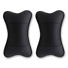 M-NOBLE Breathe 皮革頸枕 2入, 黑色, 2個