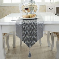 ECODY 豪華圓形現代桌跑者, 灰色, 33 x 210 厘米