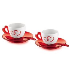guzzini Love Espresso 咖啡杯套組兩人份 50ml, 紅色的, 1套
