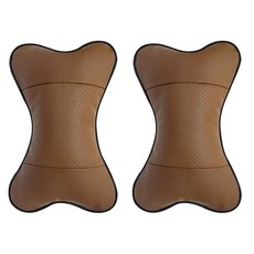 엠노블 브리드 가죽 목 쿠션 2p, 브라운, 2개