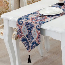 ECODY 豪華印花流蘇桌布, 一個, 32 x 210 厘米