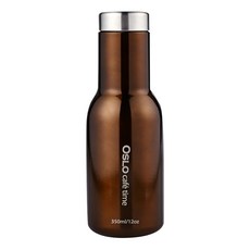 OSLO Pin旋蓋型不鏽鋼真空保溫隨行杯, 棕色, 350ml, 1個
