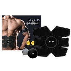 엑시코 매직23 머슬트레이너 근육트레이너 복부패드 + 컨트롤본체 + 건전지 세트, LD-1502B-6, 블랙