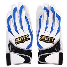 ZETT 뱃팅용 야구 장갑 BGK337, 화이트 + 블루, 1개
