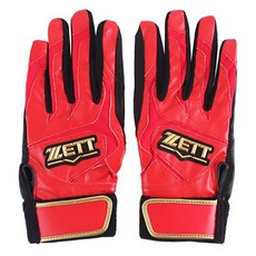 ZETT 뱃팅용 야구 장갑 BGK550, 블랙 + 레드, 1개