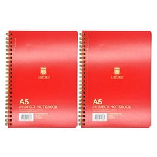 옥스포드 절취 스프링 노트 A5 70매, 레드, 2개입