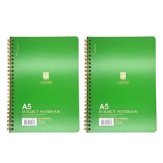 옥스포드 절취 스프링 노트 A5 70매, 그린, 2개입