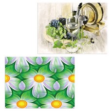 ROEM DESIGN 矽膠餐墊 酒紅色 + 大花, 混合顏色, 385 x 285 mm, 2個