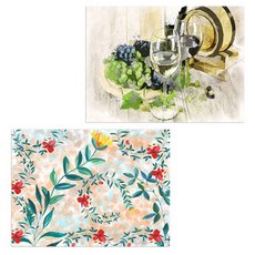 Roem Design 矽膠餐墊 紅酒 + 花園2, 混色, 385 x 285 mm, 1個