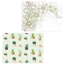 羅恩設計 矽膠餐墊 花香 白色 + 多肉仙人掌2, 混合顏色, 385 x 285 mm, 1個