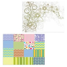 ROEM DESIGN 矽膠餐墊 花香 白色 + 人造花, 混合顏色, 385 x 285 mm, 2個