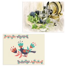 Roem Design 矽膠餐墊 酒紅色 + 黑鳥, 混合顏色, 385 x 285 mm, 2個