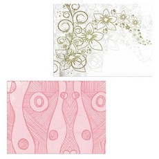 ROEM DESIGN 矽膠餐墊 花香白色 + 曲線與直線, 混合顏色, 385 x 285 mm, 2個