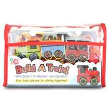 메도우키즈 원목실꿰기 빌드어트레인 토이 14p, 혼합 색상, 1개