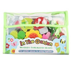Meadow Kids 花園玩具中的木線穿線 14p, 混色