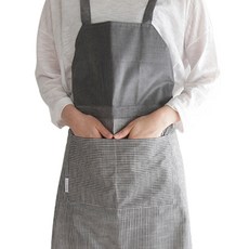 데코뷰 모던 스트라이프 방수 앞치마, 블랙 + 화이트, 1개