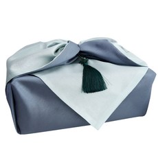 happytool 雙面配色包裹布 + 流蘇掛飾 A套組 L, 藍色, 藍綠色, 1套