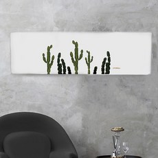 BEBEDECO 三層彈性壁掛式冷氣罩 植物風仙人掌, 綠色