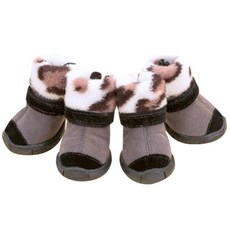 바이셀 애견 양털 스노우부츠, 레오파드 그레이, 1개