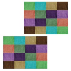 ROEM DESIGN 矽膠餐墊 七巧板圖案 2入, 385 x 285 mm, 1, 2個