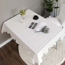 Casa L 水洗餐桌罩 2人份, 白色, 130 x 160 cm