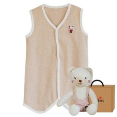 코니베이비 오가닉 사계절 수면조끼 + 꼬마곰베베 30 애착인형 + 선물박스