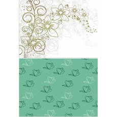 Roem Design 矽膠餐墊 花香 白色 + 木蘭3, 綠色, 385 x 285 mm, 1個