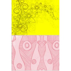 Roem Design 矽膠餐墊 花香黃色 + 曲線與直線, 混合顏色, 385 x 285 mm, 2個