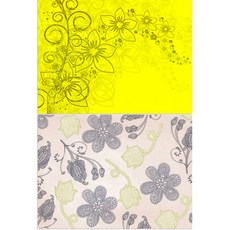 羅恩設計 矽膠餐墊 花香 黃色 + 黑色與綠色, 混合顏色, 385 x 285 mm, 2個